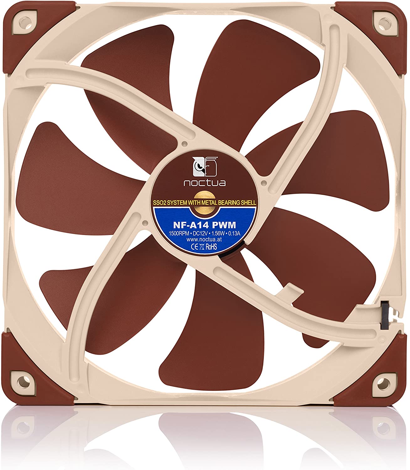 Noctua NF-A14 PWM, Premium Quiet Fan, 4-Pin (140mm, Brown), 140 x 140 x 25 mm - Image 3