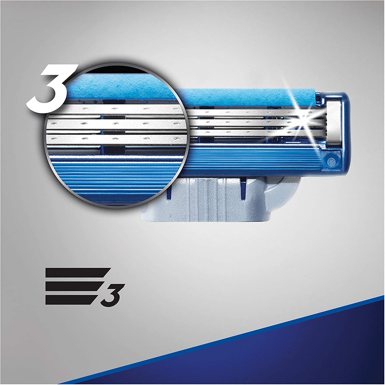 Gillette Mach3 Turbo Razor Blades Men, Pack of 4 Razor Blade Refills, Stronger Than Steel Blades, Enhanced Lubrastrip - Image 2
