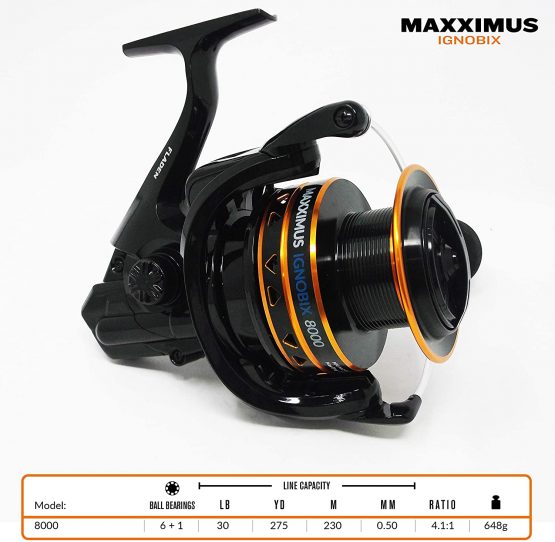 FLADEN Fishing - Maxximus Ignobix Reel Premium Surf Casting Beach Spinning FD8000 with 6+1 Ball Bearings Front Drag and Huge Line Capacity [11-9680] - Image 2