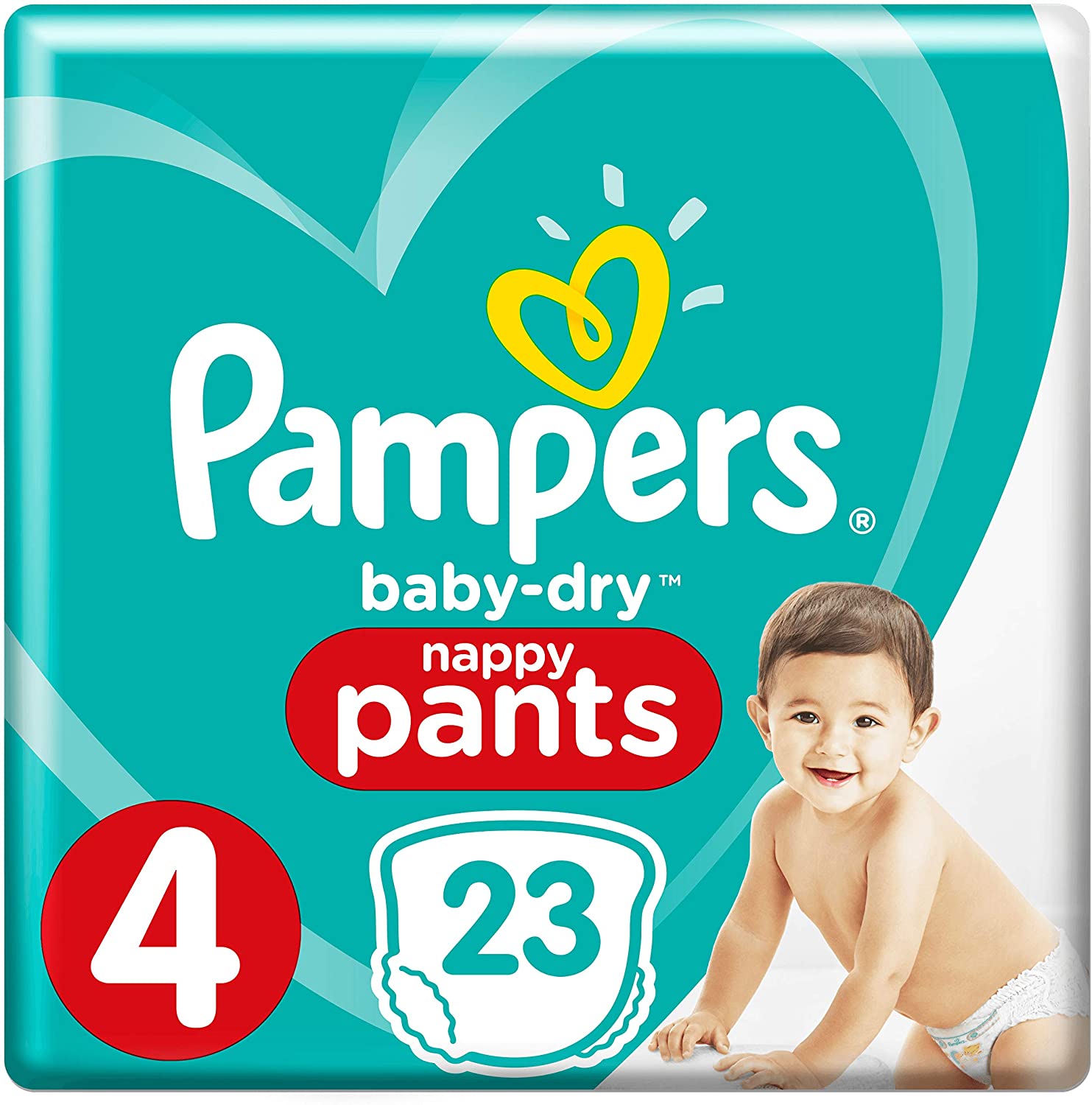 Pampers Baby-Dry Nappy Pants Size 4, 9-15kg, White, 23 Count, Size 4 (23 Count) - Image 4