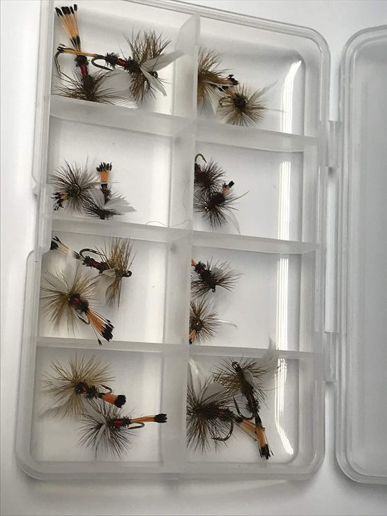 BestCity Fly Fishing DRY ROYAL COACHMAN Set of 16 trout flies with Clip shut Fly Box - Image 2