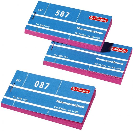 Herlitz 892703 Number Pads 1 – 1000 Number 1 10 x 100 Sheets