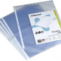Rexel Standard A3 Plastic Punched Wallets Top Opening, Pack of 10