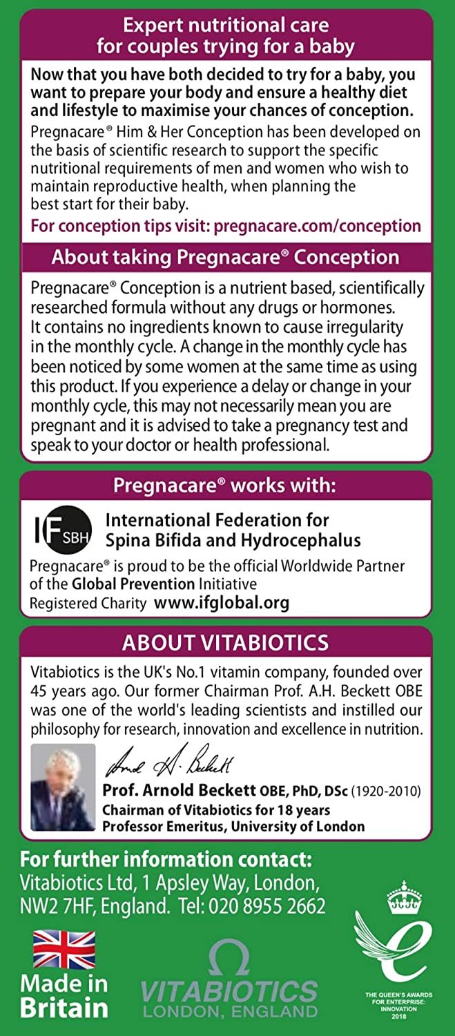 Pregnacare Conception Support for Couples, Pregnancy Vitamins - Image 3