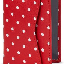 Polka Dot Leather Oyster Card Holder/Travel Pass Holder by 1642 (Red)