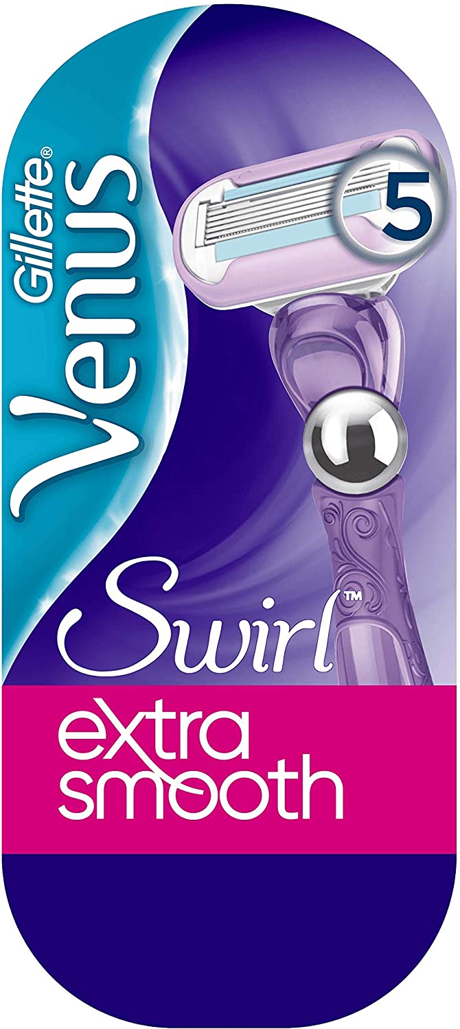 Venus Gillette Extra Smooth Swirl Razor for Women with Flexiball Technology (Packaging May Vary), Chrome