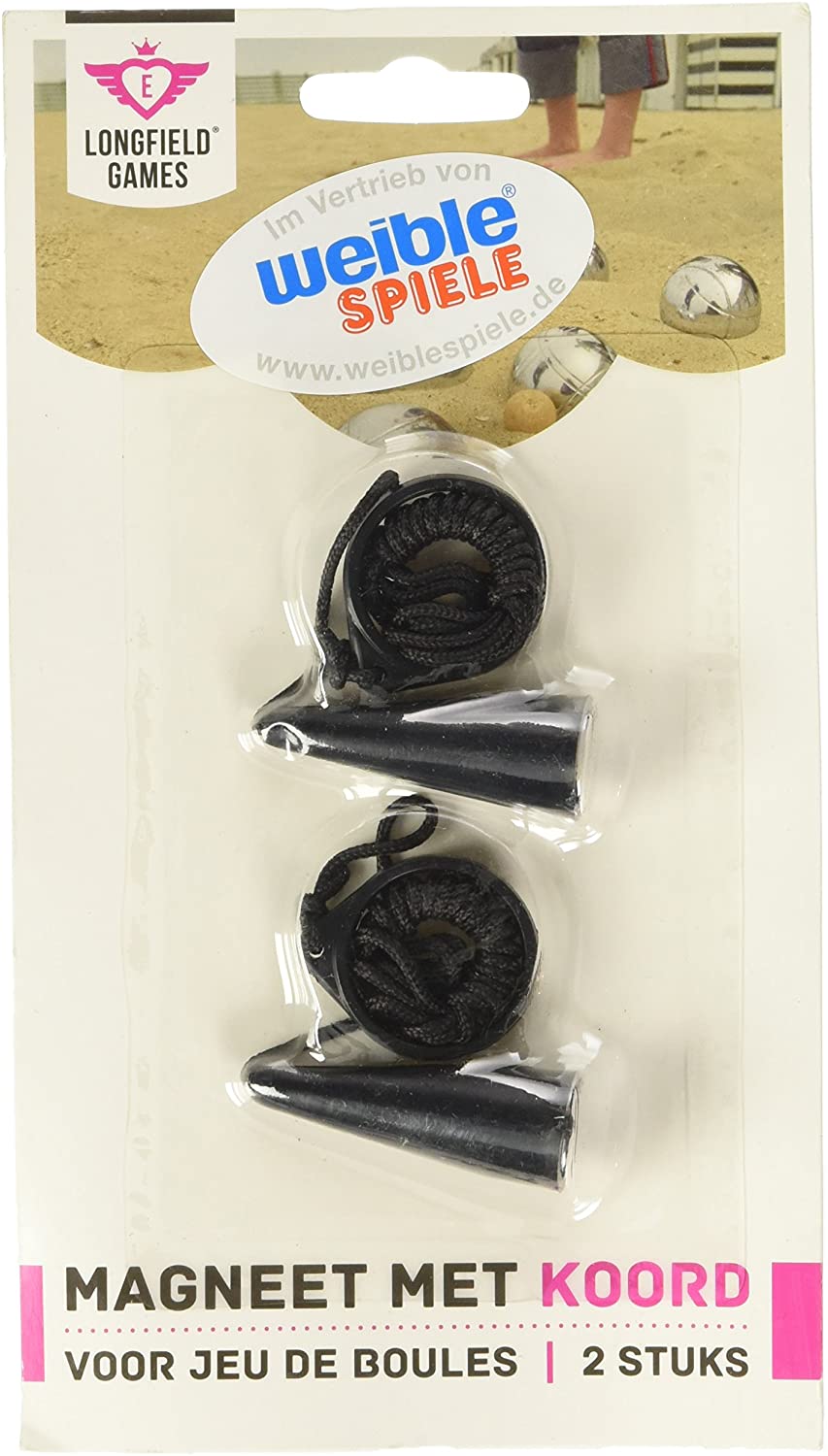 Engelhart Magnetic cord for lifting boules petanque, Black, Medium