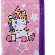 RFID Blocking Wallet for Kids / Slim Cartoon Wallet with Zippered Pocket / Trifold Canvas Outdoor Sports Wallet , Unicorn