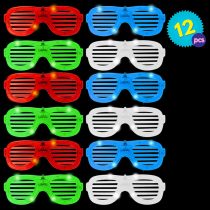 THE TWIDDLERS - 12 LED Glow Light Up Glasses - 3 Flashing Modes / 4 Colours