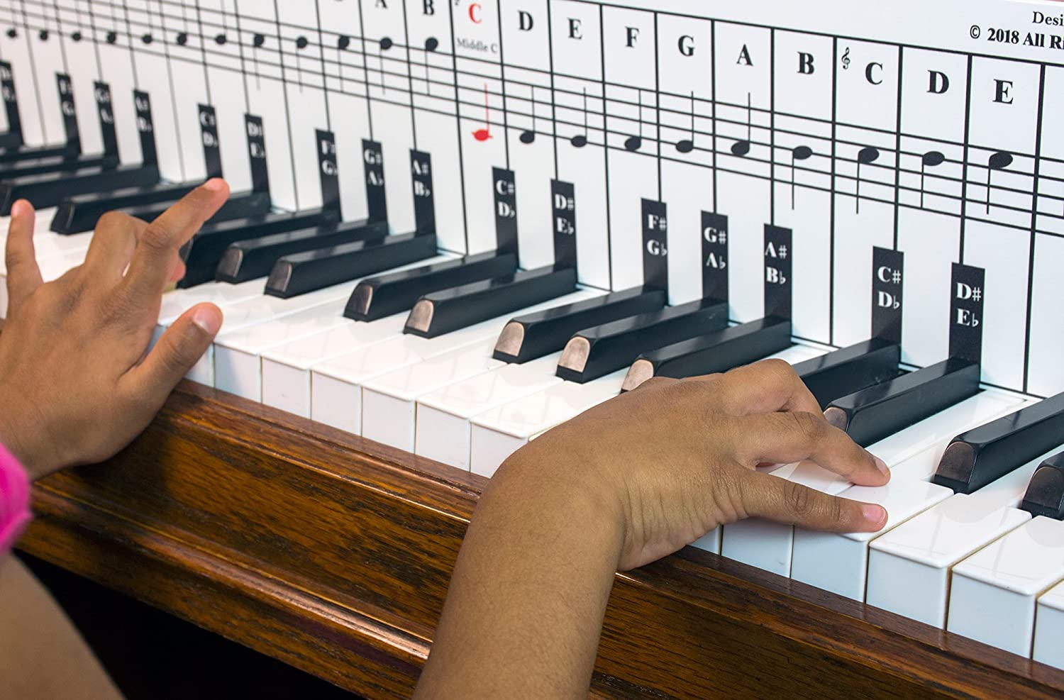 QMG Piano Note Chart, Used Behind the Keys, Foam PVC Sheet, Visual Reference for Piano Players Easy Setup - Image 4