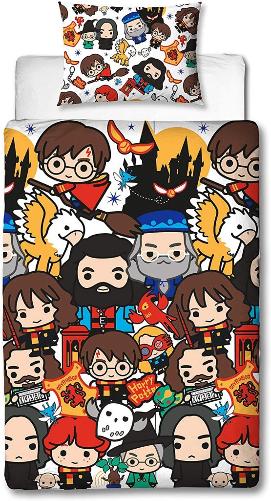 Harry Potter Charm Design Single Reversible Two Sided Official Bedding Duvet Cover with Matching Pillow Case, Multi - Image 2