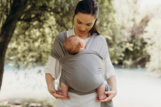 Boba Wrap Baby Carrier, Grey - Original Stretchy Infant Sling, Perfect for Newborn Babies and Children up to 35 lbs - Image 3