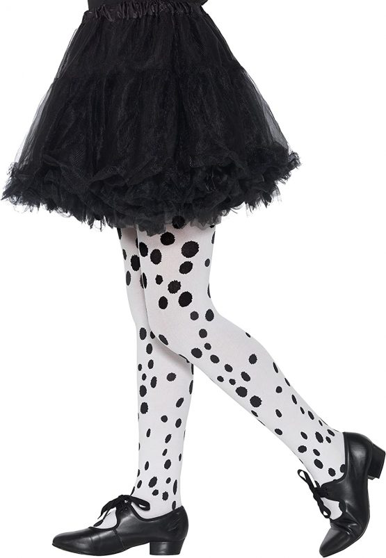Smiffy's 49763 Dalmatian Tights, Childs, Girls, Black/White, One Size