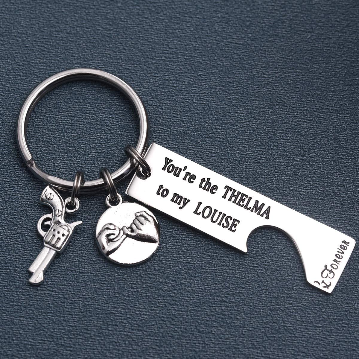 LParkin Friendship Gifts Best Friend Rings for 2 Cute Keyring You Are The Thelma To My Louise Moving Away Friendship Thelma Louise Keychain - Image 4