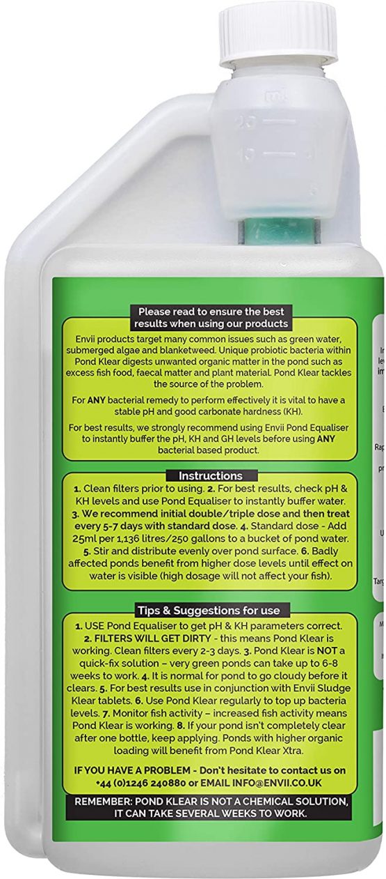 envii Annual Pond Treatment – Pond Klear, Sludge Klear and Nitrate Klear Treat Sludge, Algae and Green Water - Image 2