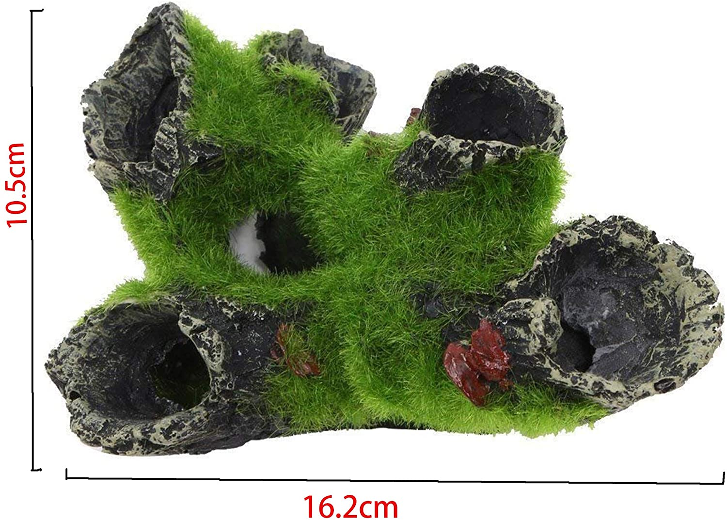 HPiano Resin Aquarium Tree Decoration Artificial Driftwood for Fish Tank Aquarium Rock Cave Decoration with Green Grass for Fish Shrimp Hiding Aquarium Ornament Pet Supplies - Image 3