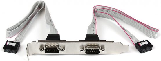 StarTech 2 Port 16in DB9 Serial Port BRacket to 10 Pin Header - DB9 bRacket - DB9 Header - Serial Port bRacket (PLATE9M2P16), Gray