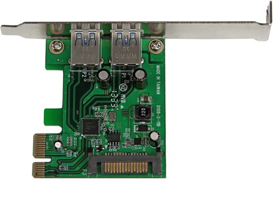 StarTech PEXUSB3S24 2 Port PCI Express (PCIe) SuperSpeed USB 3.0 Card Adapter with UASP, SATA Power, Dual Port USB 3 PCIe Controller - Image 2