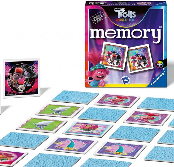 Ravensburger Trolls 2 World Tour Mini Memory Matching Picture Snap Pairs Game for Kids Age 3 Years Up