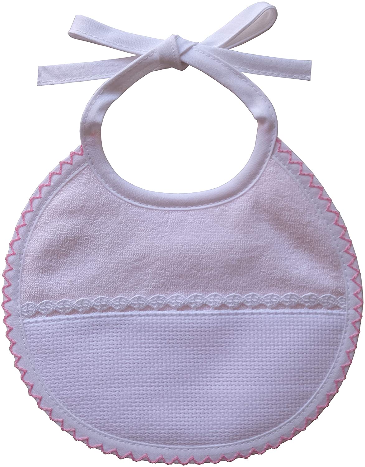 FILET AMS1041R Bib with Aida Fabric Insert, Pink