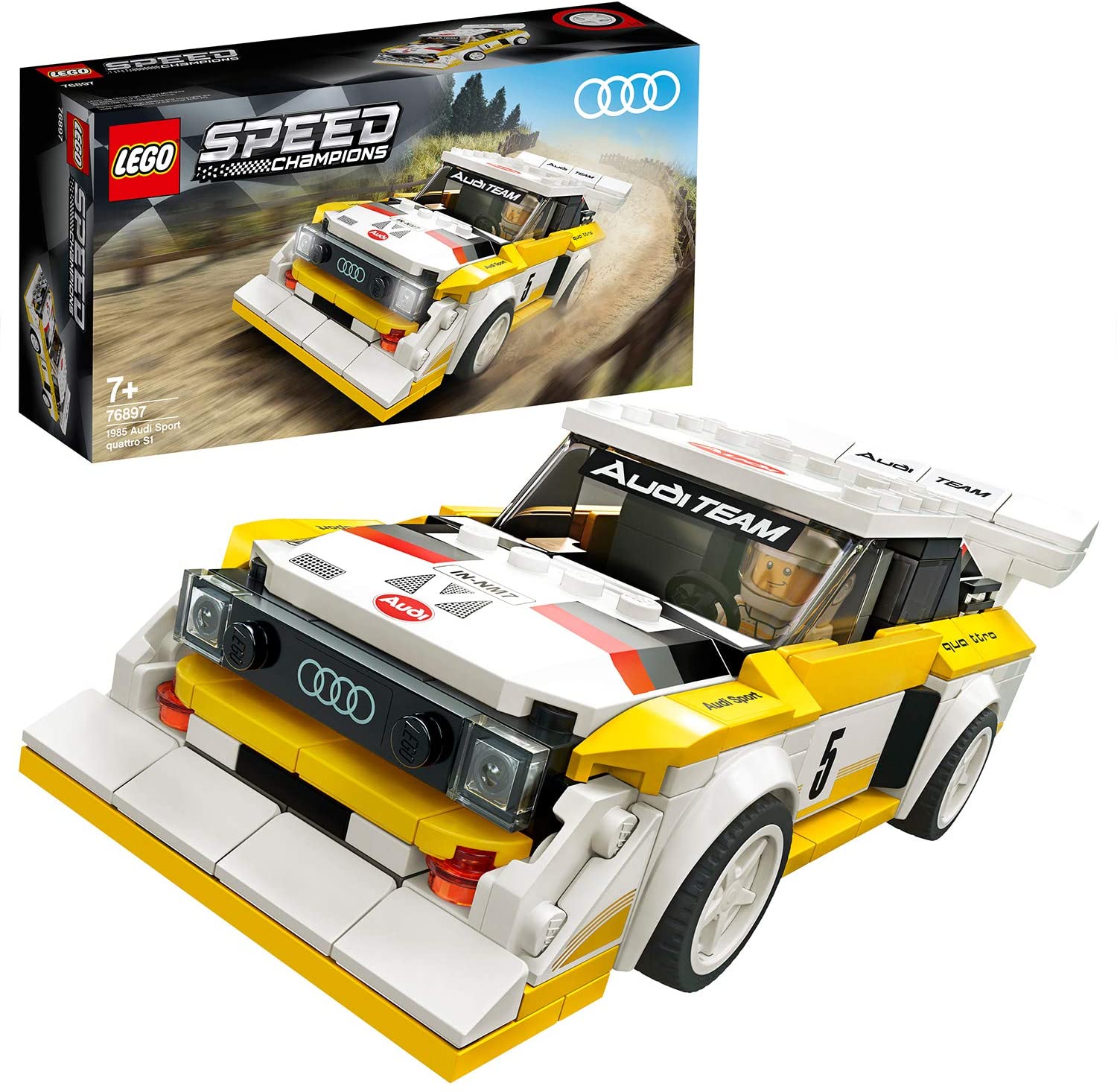 LEGO 76897 Speed Champions Audi Sport quattro S1 Racer Toy, with Racing Driver Minifigure, Race Cars Building Sets