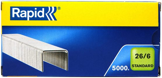 Rapid 24861800 26/6mm Standard Staples Box of 5000 - Chrome
