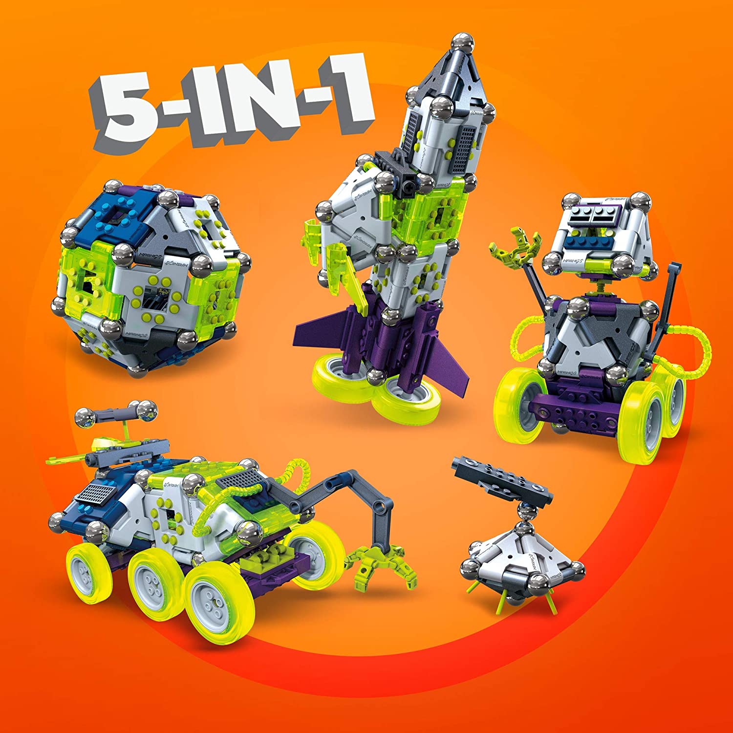 Mega Construx Magnext 5-in-1 Mag-Explorers, Multicoloured, 36.9 cm x 6.7 cm x 26 cm - Image 3