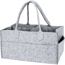 YiCoo Foldable Baby Diaper Caddy Organiser, Portable Nursery Storage Basket Bin with Changeable Compartments(Light Grey)