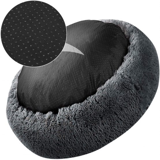 Calming Cat Bed Fluffy Plush Cat Bed Dog Bed Donut Cat Bed Cat Marshmallow Bed Round Pet Bed Cat Basket Bed Pet Nest Sofa Bed Pet Sleeping Bed Cushion Mat For Small Medium Dogs Puppy Bunny Washable - Image 3