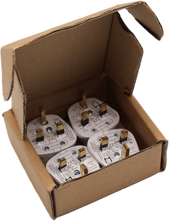 HDIUK Quality 4 Pack UK 13A Mains Plug top self Wire. (White) - Image 3