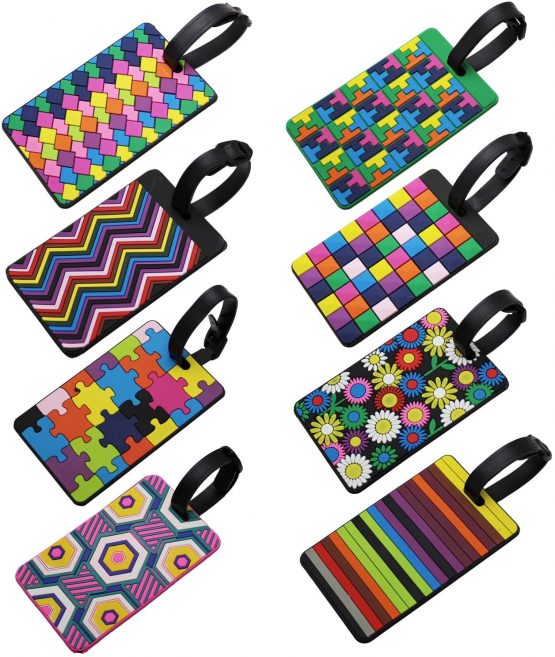 LJY Travel Luggage Suitcase Labels ID Tags Business Card Holder, Set of 8