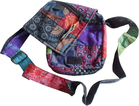 FAIR TRADE COTTON PATCHWORK HIPPY BOHO SHOULDER PASSPORT TRAVEL BAG - Image 3