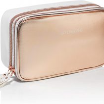 Makeup Bag Organiser - Large Make Up Storage Toiletry Cosmetic Case for Girls & Women, Rose Gold by Lily England