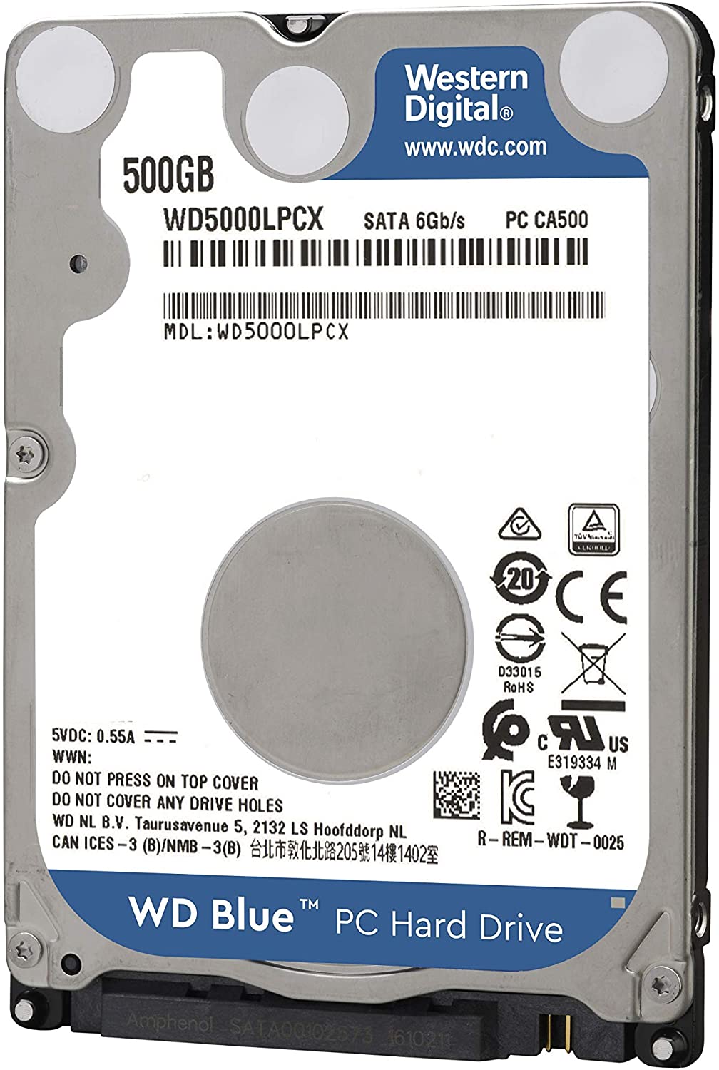 WD Blue 500 GB internal mobile hard drive (6mm height 5400rpm SATA 6Gb/s 8MB cache 6.4 cm 2.5 inches) RoHS compliant internal - Image 2