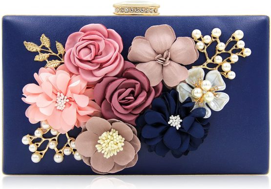 Milisente Women Clutch Bag Flower Evening Bag Handbag Wedding Clutch Purse