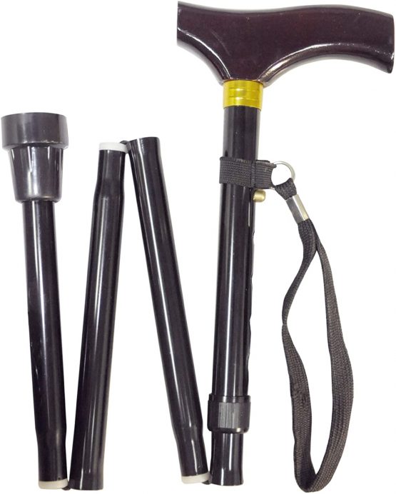 Collapsible Walking Stick with Wooden Handle - Image 2