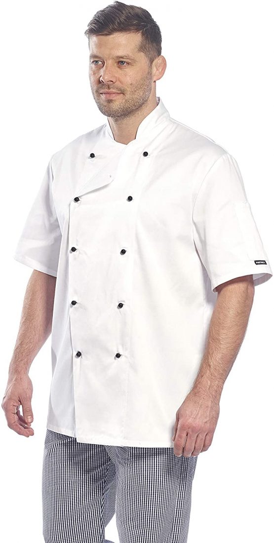Portwest Kent Chefs Jacket, Colour: White, Size: M, C734WHRM - Image 2