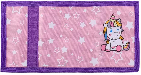 RFID Blocking Wallet for Kids / Slim Cartoon Wallet with Zippered Pocket / Trifold Canvas Outdoor Sports Wallet , Unicorn - Image 4