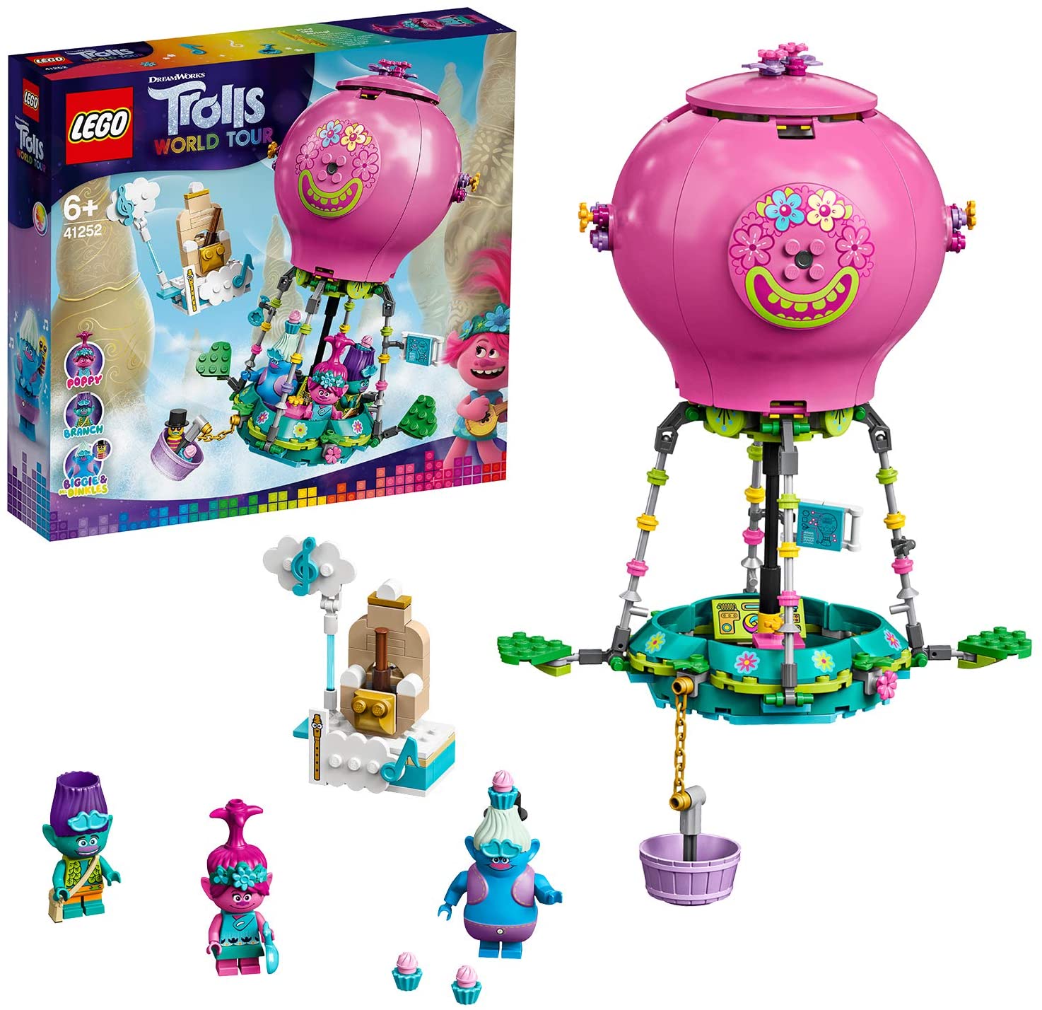 LEGO 41252 Trolls Poppy's Hot Air Balloon Adventure, Multicolored, Medium