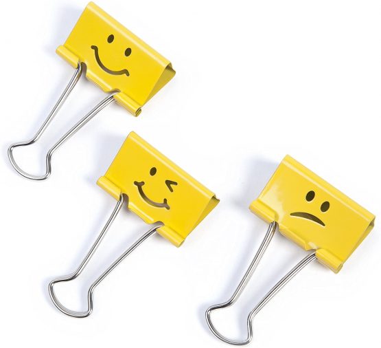 Rapesco 1354 32 mm Fun Foldback Clips, Bright Yellow, Pack of 20