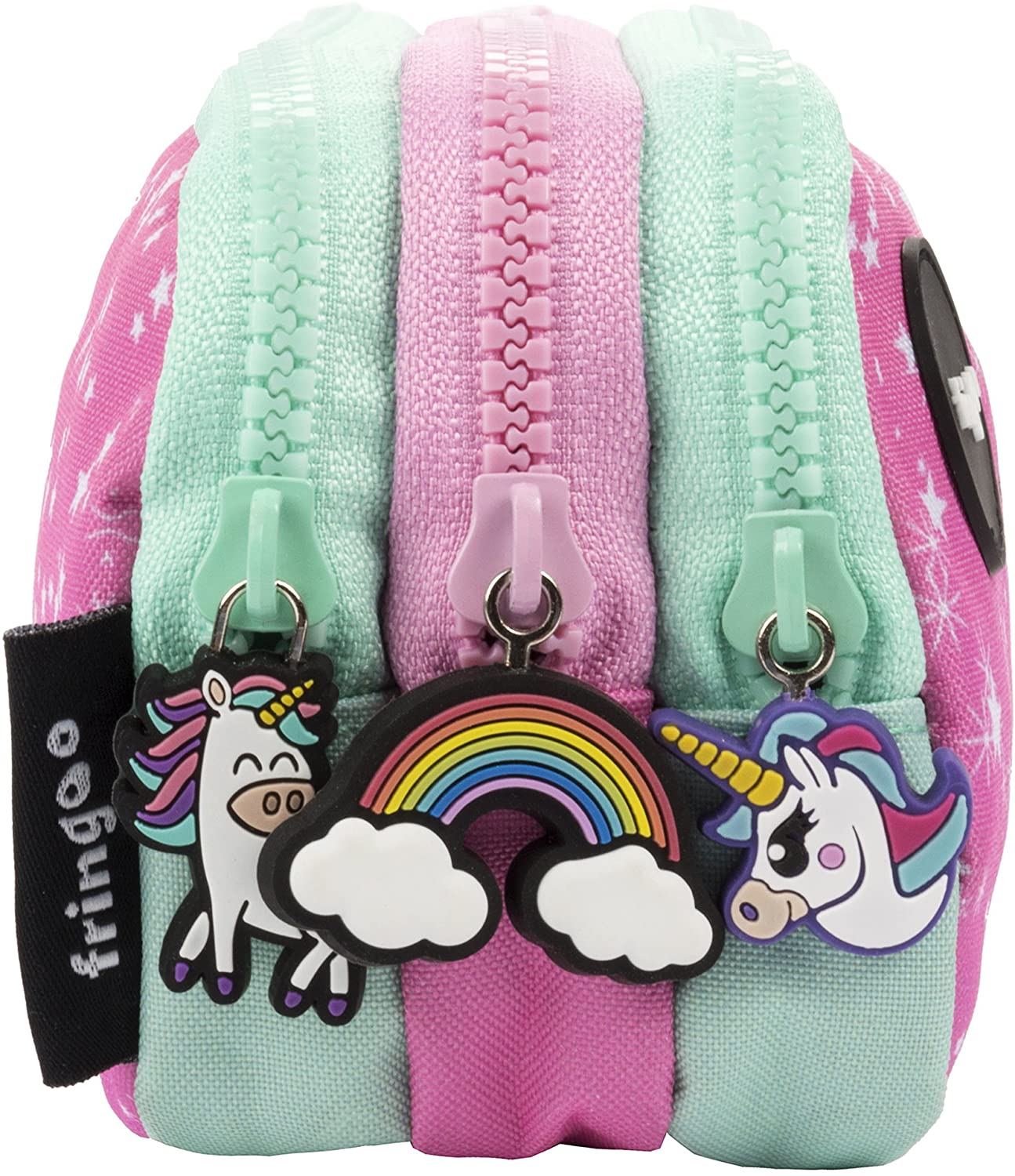 Fringoo® 3 Compartment Pencil Case for Kids School Stationery Holder Funny Cute (Born to Sparkle - 3 Compartments) - Image 3