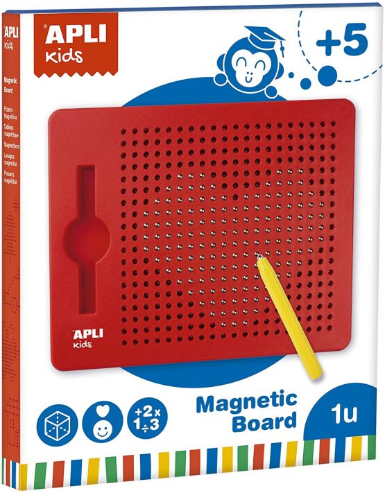 APLI Kids 17536 Magnetic Educational Board 15 x 12 x 170 mm with Magnetic Pencil and Example Tiles