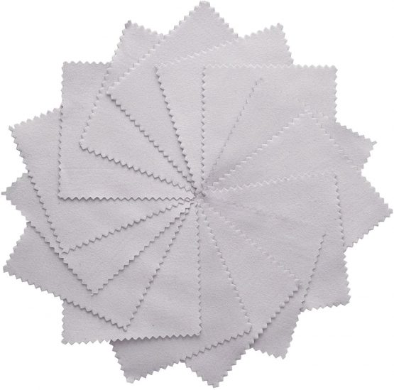 Jewelry Cleaning Cloth Polishing Cloth for Sterling Silver Gold Platinum, 50 Pack (Grey) - Image 3