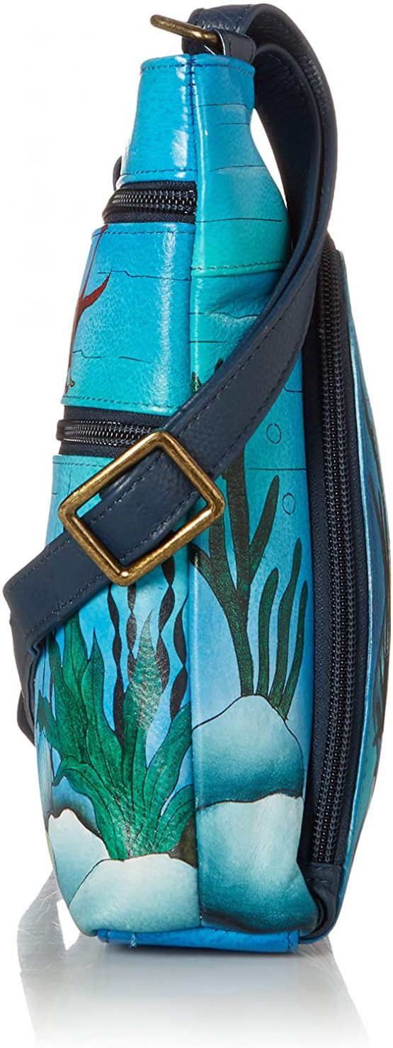 Anuschka Women’s Genuine Leather Crossbody With Front Zip Organizer -  Hand Painted Exterior - Image 3