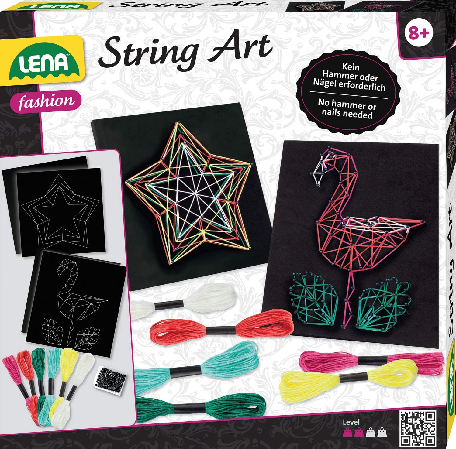 Lena Simm String Art Flamingo & Star Multi-Coloured, Colourful
