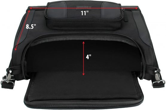 USA Gear Mini Projector Travel Messenger Bag Carry Case up to 31.8 x 19.81 x 10.41 cm - Accessory Pockets Customisable Dividers- Compatible with Select Elephas, Apeman, HuiHeng, Wimius and More- Black - Image 3