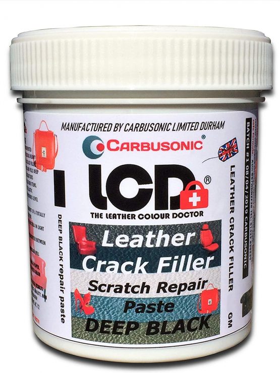 Leather Crack Filler Black Scratch Repair Paste for Cigarette Burns Holes cat Scratches 150 g