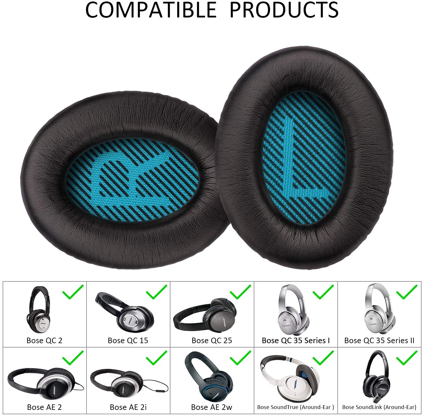 YOCOWOCO Ear pads for Bose QC25/QC35 II/QC35/QC15/AE2 AE2i AE2w Headphones Replacement Earpads Cushions for Bose Quietcomfort 35/Quiet Comfort 25/SoundTrue and SoundLink(AroundEar) - Image 3