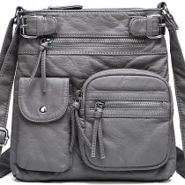 Fashion Leather Lady Shoulder Bags Crossbody Purse Multiple Pockets Women Messenger Bags
