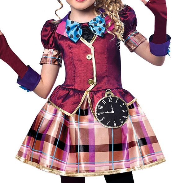 amscan 9902796 Childs Miss Mad Hatter Fancy Dress Costume Headpiece and Gloves Book Week Day Kids Girls Alice Outfit (Age 7-8 years) - Image 3